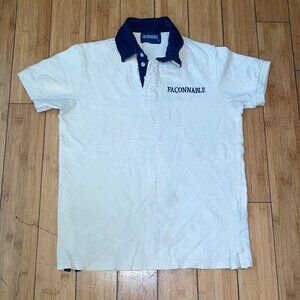Faconnable Off White Short Sleeve Polo Shirt Youth Sz XL